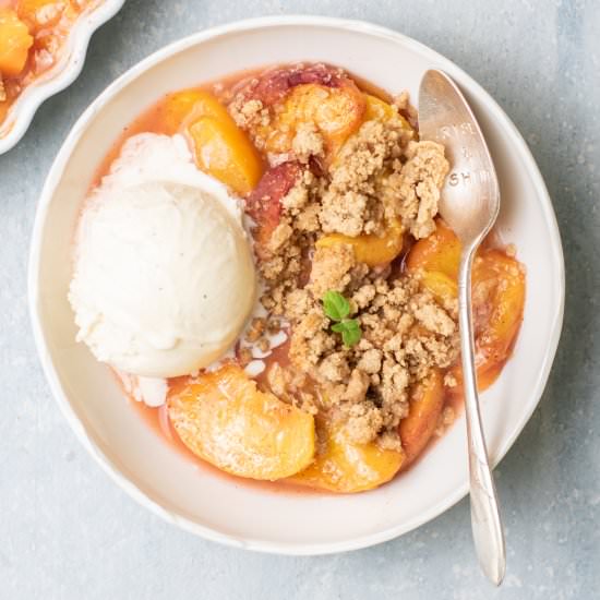 Healthy Peach Crumble