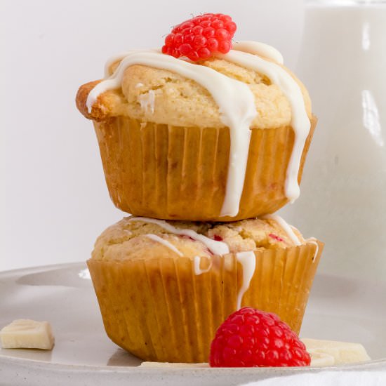 white chocolate raspberry muffins