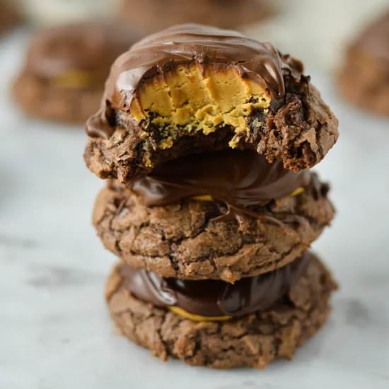 Brownie Mix Buckeye Cookies