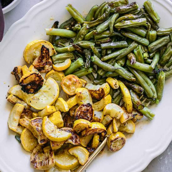 Roasted Squash and Green Beans