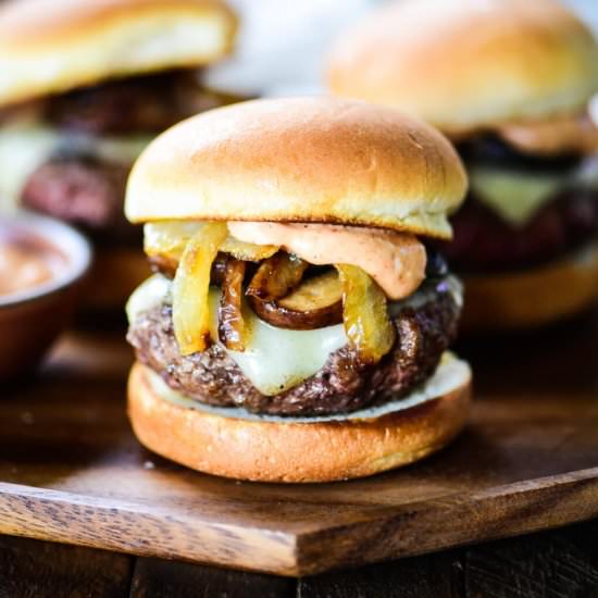 Juicy Mushroom and Swiss Sliders