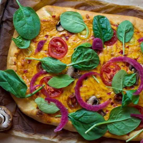 Simple Roasted Pimento Cheese Pizza