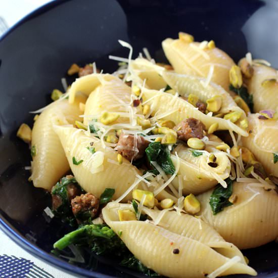 Big Shells with Lamb and Pistachios