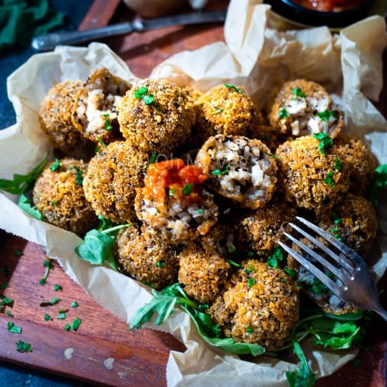 Vegan Chestnut Mushroom Arancini