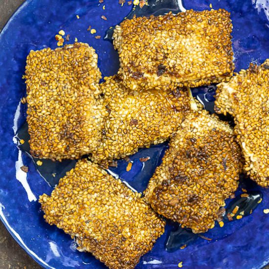 Fried Feta with Honey and Sesame