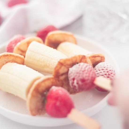 Strawberry Banana Pancake skewers