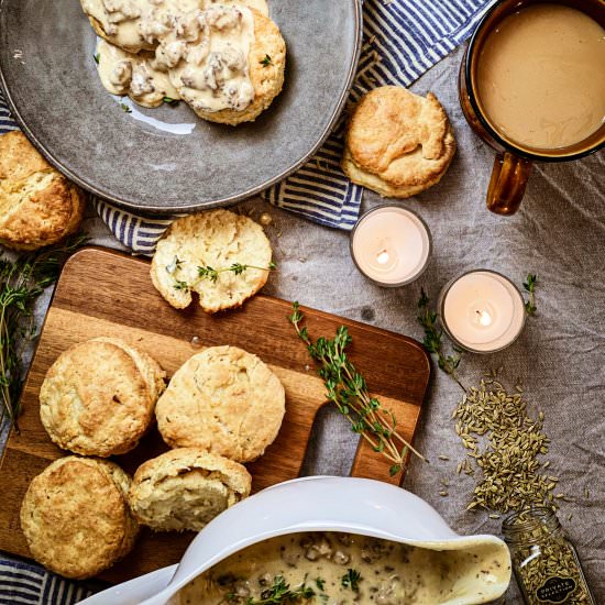 Black Pepper Biscuits & Gravy