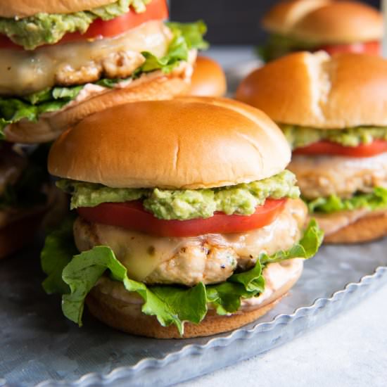 Southwest Ground Chicken Burgers