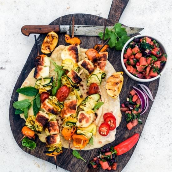 GRILLED HALLOUMI KEBABS
