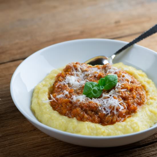 Polenta with Sweet Tomato Sauce!