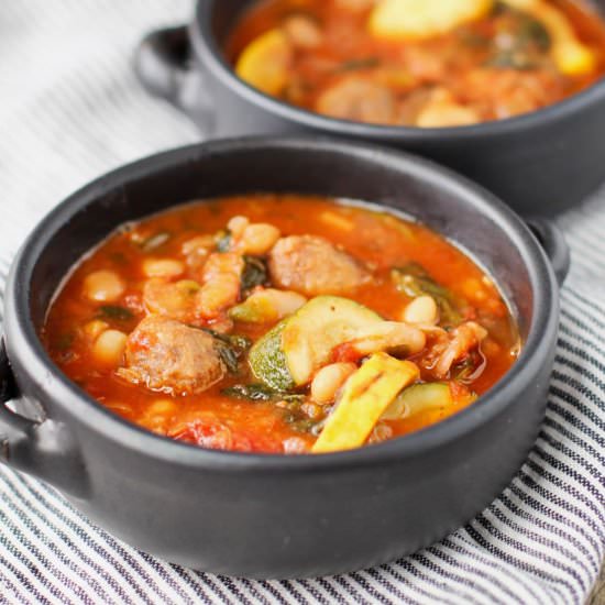 Sausage, Vegetable, & Bean Soup