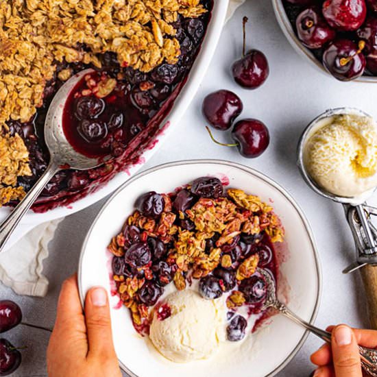 Cherry Crisp (with Frozen cherries)
