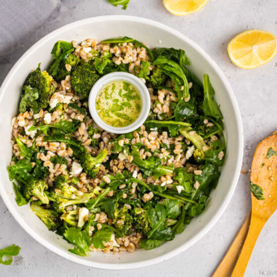 Roasted Broccoli Farro Salad