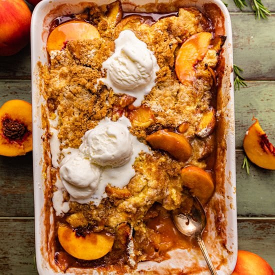 Peach Cobbler with Cake Mix