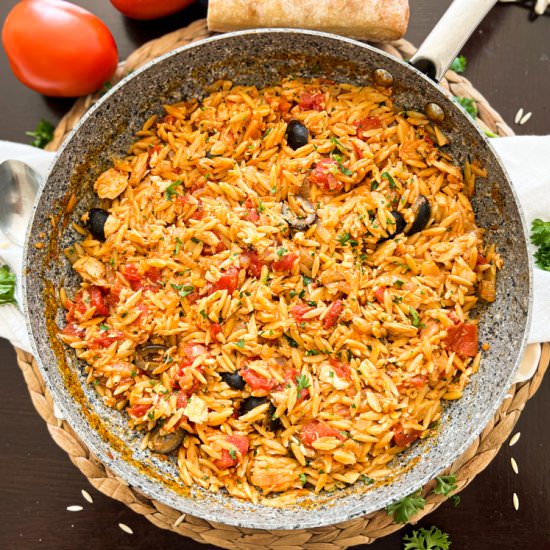 One-Pan Orzo with Tuna & Tomatoes