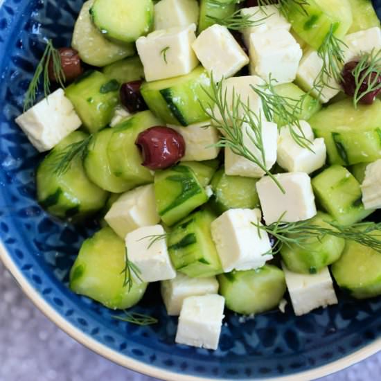 cucumbers with feta and honey