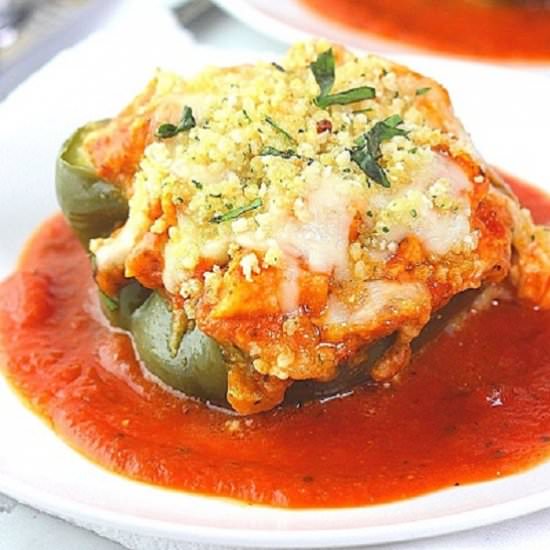chicken parmesan stuffed peppers