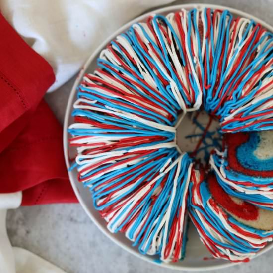 Red, White & Blue Firecracker Cake