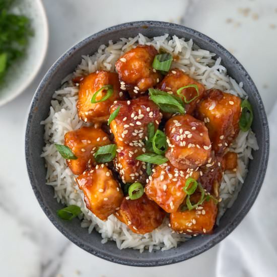 Crispy Tofu Teriyaki (vegan + gf)