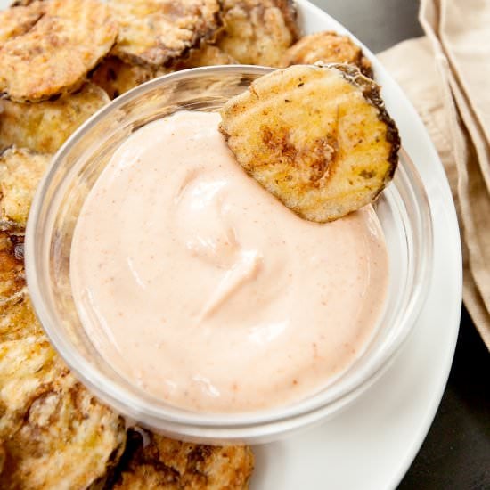 Fried Pickles and Dipping Sauce