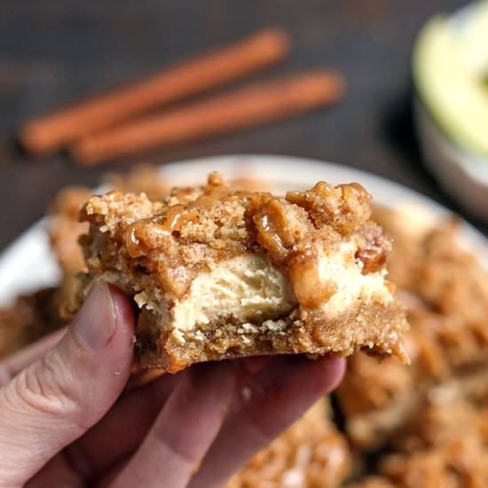 GF Caramel Apple Cheesecake Bars