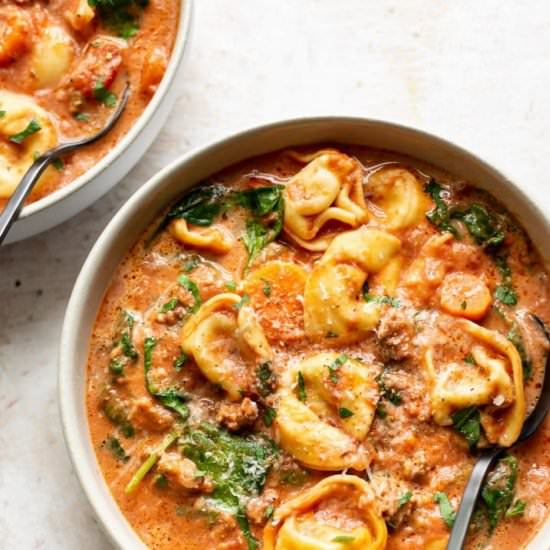 Tortellini Soup with Sausage