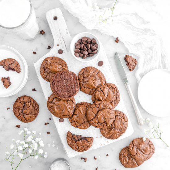 Fudgey Chocolate Brownie Cookies