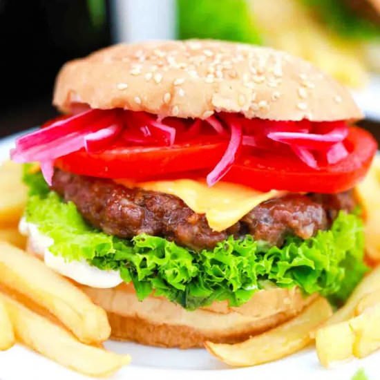 Air Fryer Cheeseburgers