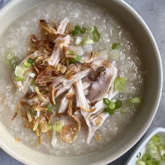 Leftover Rotisserie Chicken Congee