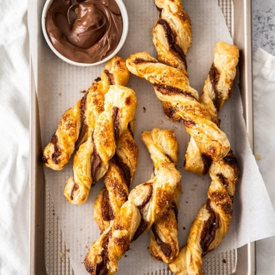 Nutella Puff Pastry Twists