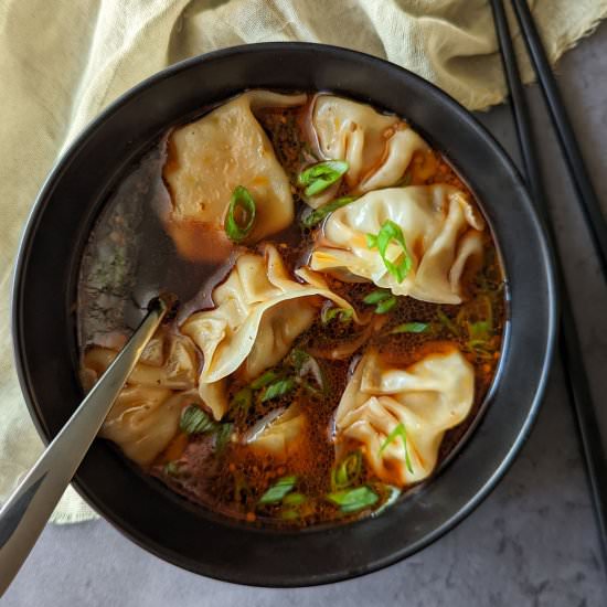 Spicy Szechuan Dumpling Soup