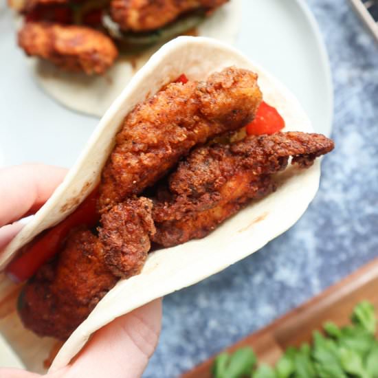 The Best Crispy Chicken Fajitas