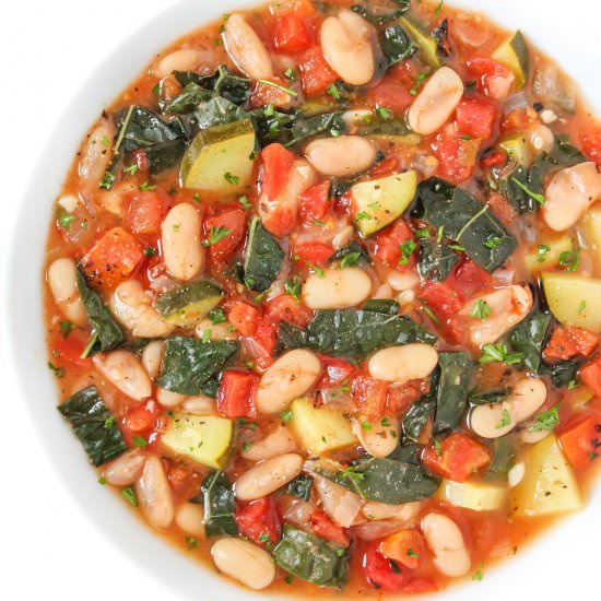 White Bean Tomato Soup with Kale