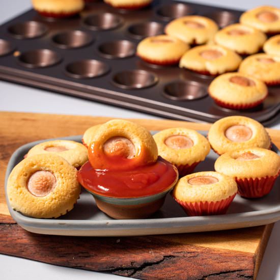 Mini Keto Corn Dog Muffins