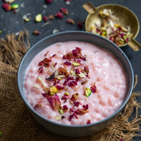 Rose Sabudana Kheer