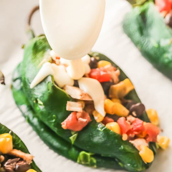 Fajita Chicken Stuffed Poblano