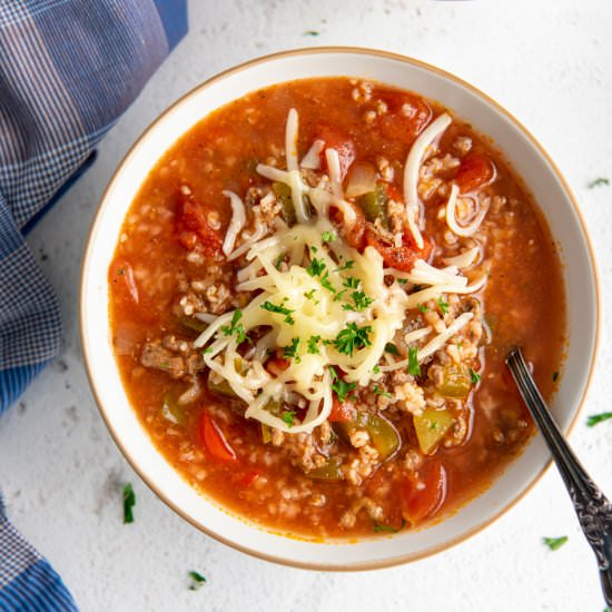 Slow Cooker Stuffed Pepper Soup