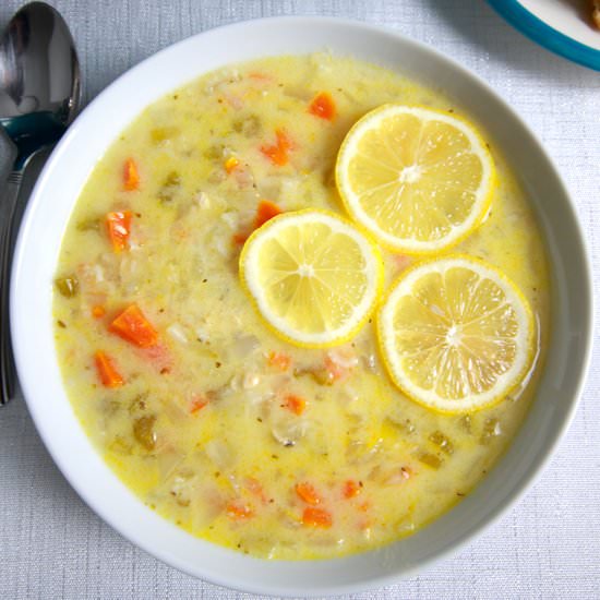 Avgolemono Greek Lemon Chicken Soup