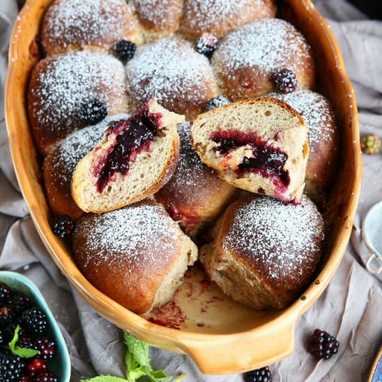 Buchteln with Blackberry Marmalade