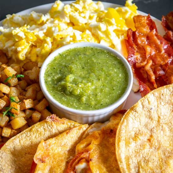 Egg Breakfast with Jalapeno Sauce