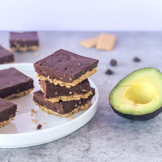 No Bake Chocolate Avocado Bars