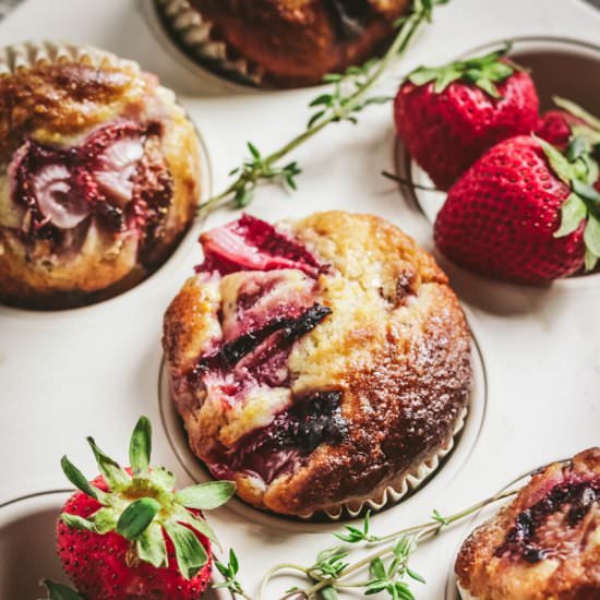 Fresh Strawberry Lemon Muffins