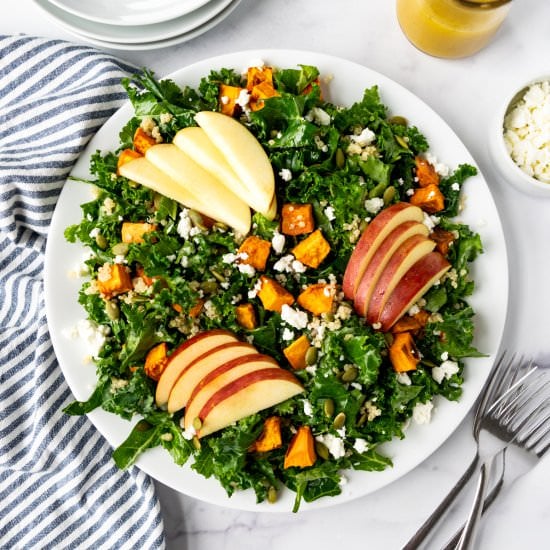 Fall Kale Salad with Sweet Potato