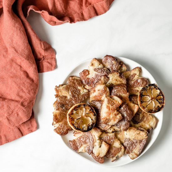 lemony smashed potatoes