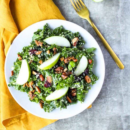 Kale Quinoa Salad with Spiced Nuts
