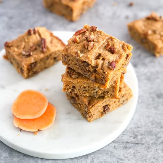Pecan Sweet Potato Blondies