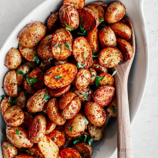 crispy roasted mini potatoes