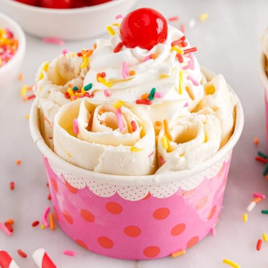 Birthday Cake Rolled Ice Cream