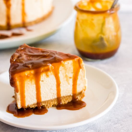 No Bake Salted Caramel Cheesecake