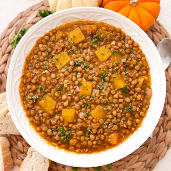 Spanish Lentil Stew with Pumpkin